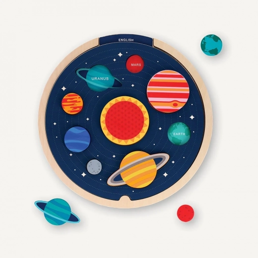 Petit Collage vstavljanka puzzle Osončje – večjezično