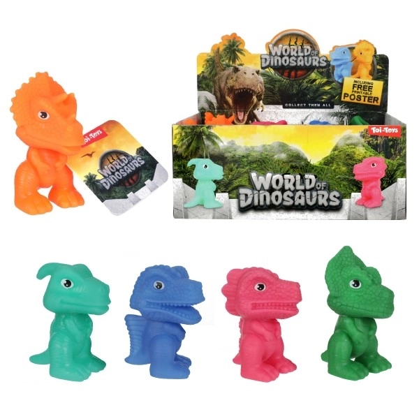 Gumijasti dinozaver 8cm - 5 vrst v škatli