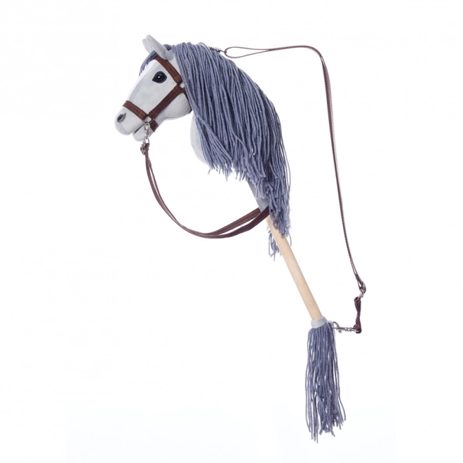 HOPPIHORSE konj na palici hobby horse velikost A4 siv