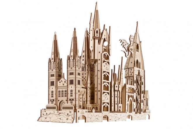 Ugears 3D leseno mehansko puzzle Grad Bradavičarka, Harry Potter
