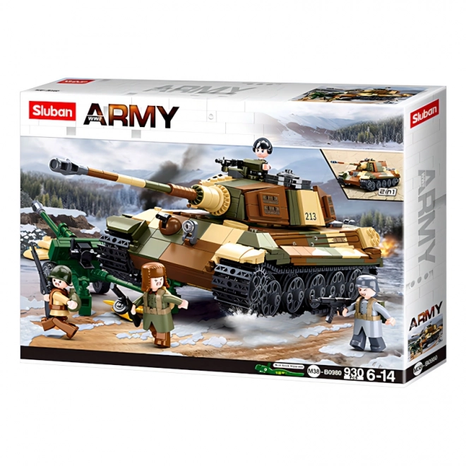 Sluban Bitka pri Budimpešti M38-B0980 Nemški težki tank Tiger II 2 v 1