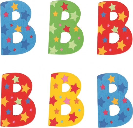 Bigjigs Toys lesena črka B z zvezdicami