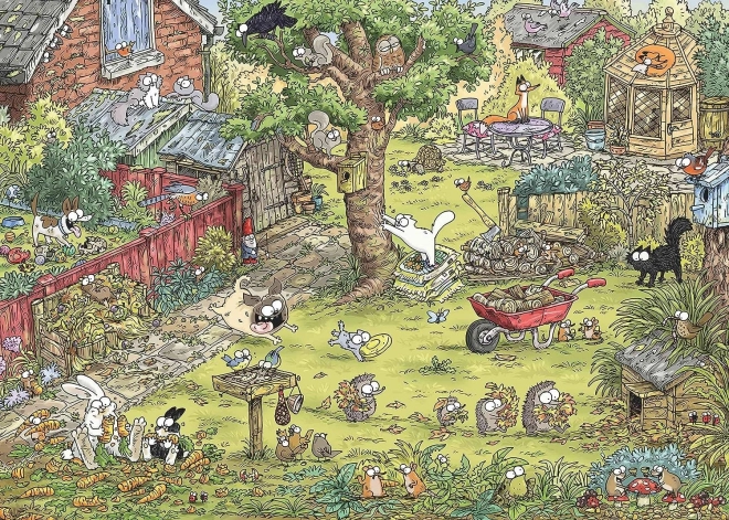 HEYE sestavljanka Simon’s Cat: Pustolovščine na vrtu 1000 koščkov