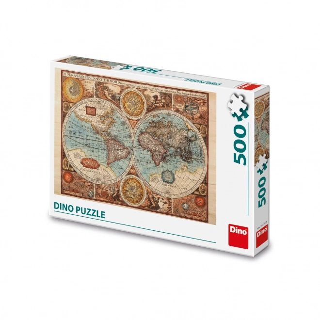 Dino Puzzle starodaven zemljevid sveta - 500 kosov