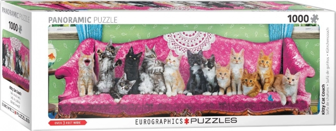Panoramski puzzle Mačke na mačji kavč - 1000 kosov