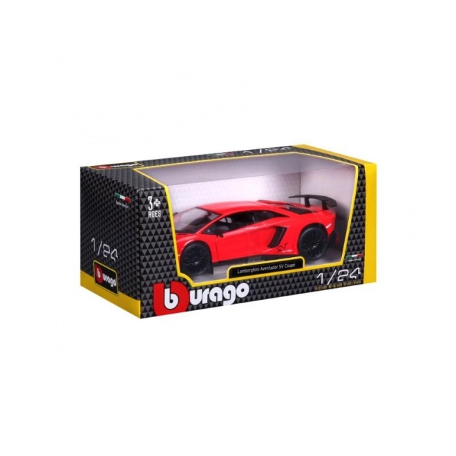 Bburago Lamborghini Aventador SV Coupe 1:24 rdeč
