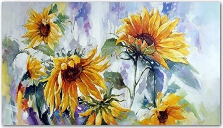 Diamantno slikanje sončnic 80 × 40 cm