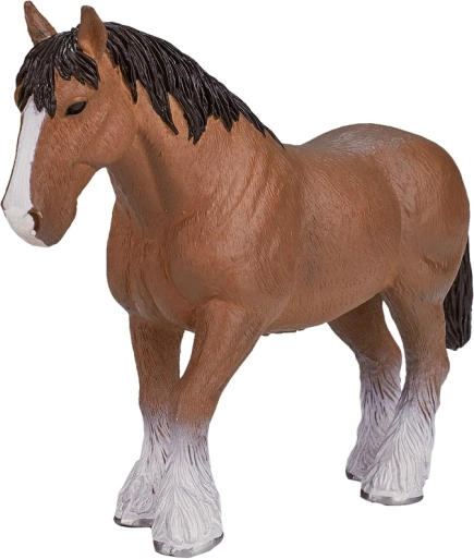 Realistična figura konja Clydesdale svetlo rjave barve