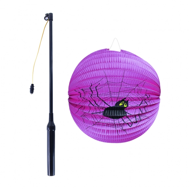 Halloween lampijon pajek 25 cm z svetlečo palico 50 cm