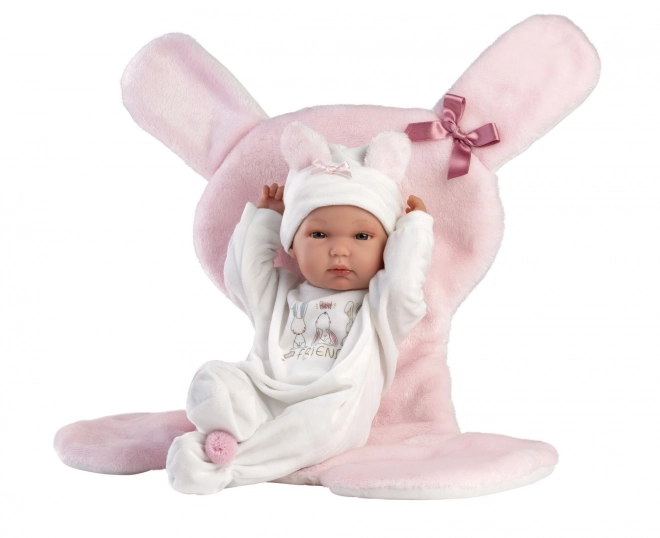 Realistična punčka New Born deklica s celovinilnim telesom 35 cm