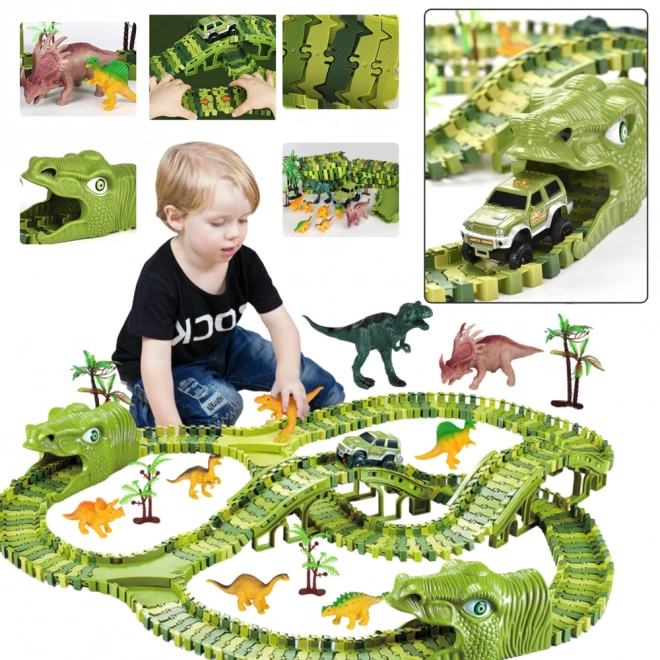 DIY dinozavrska dirkalna steza 240 delov