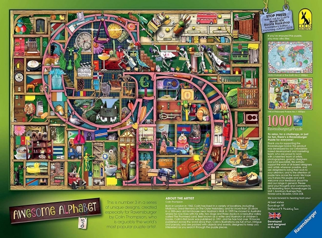 RAVENSBURGER Sestavljanka Neverjetna abeceda - črka C in D 1000 kosov
