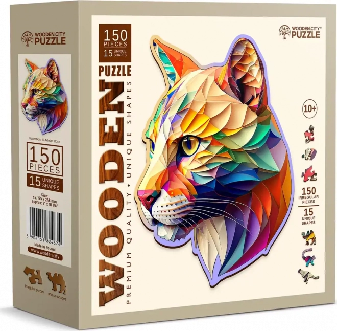 WOODEN CITY Lesene puzzle Barviti puma 150 koščkov EKO