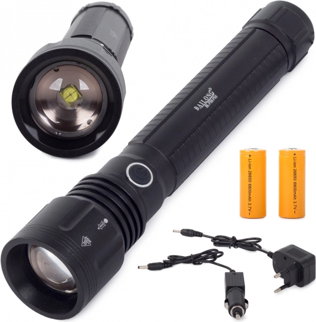 Vojaška taktična LED svetilka s CREE XHP50 in zoomom Bailong