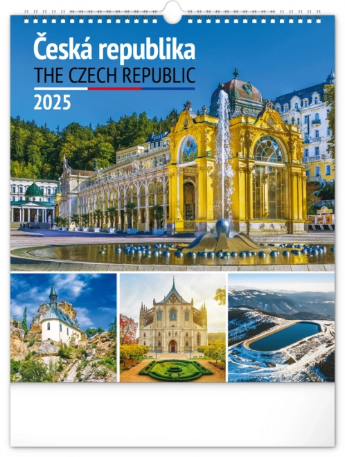 Stenski koledar NOTIQUE Češka republika 2025, 30 x 34 cm
