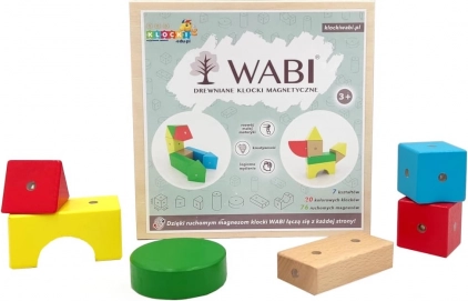 Lesene magnetne kocke WABI, 20 delov