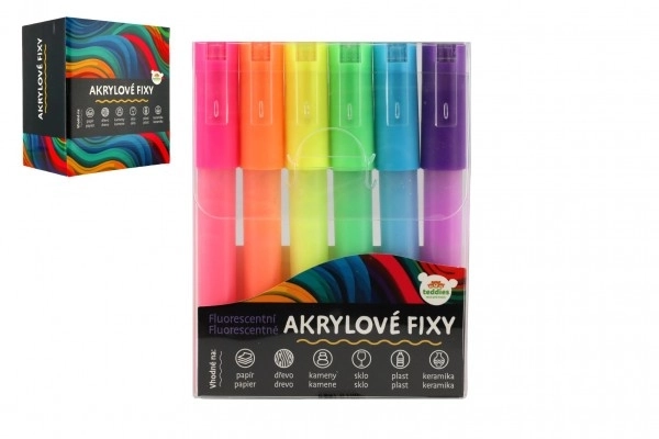 Fluorescenčni akrilne pisala na različne površine 6 kos