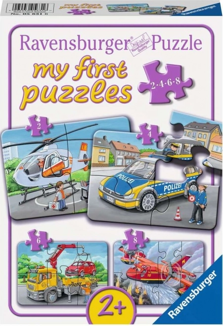 Ravensburger moje prve sestavljanke – interventna vozila 4v1 (2–8 koščkov)