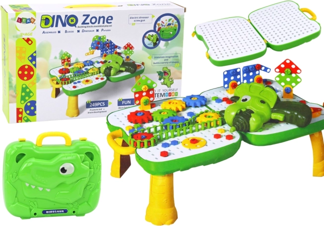 Mizica kovček Dino Zone sestavljanka z izvijačem 249 kosov