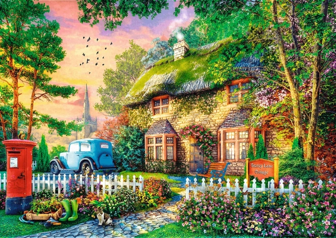 Sestavljanka TREFL Premium Plus: Čas Za Čaj - Sleepy Lane Cottage 1000 kosov
