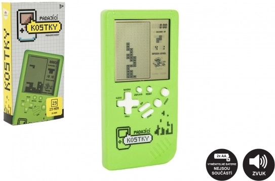 Digitalna igra Pade kocke – miselna uganka, plastika 7×14 cm, na baterije, z zvokom – Zelena