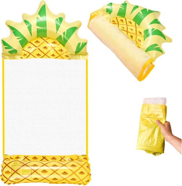 Napihljiva ležalna mreža za plažo in vodo ananas