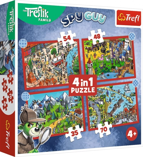 Sestavljanka TREFLIČI Poti 4v1 (35, 48, 54, 70 koščkov)