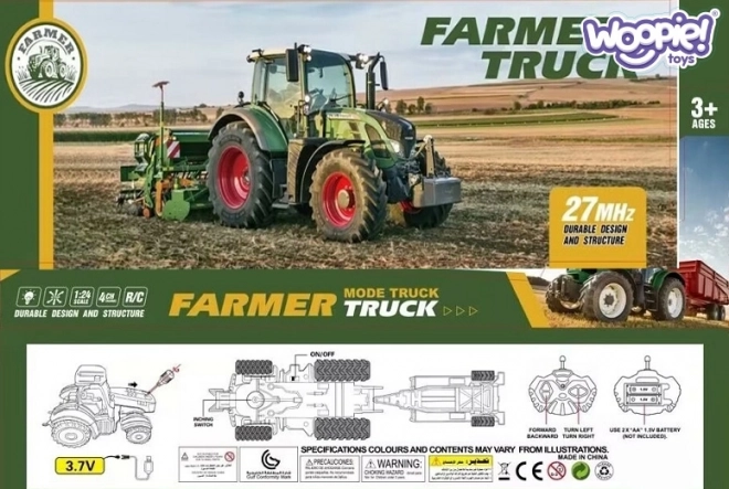 Traktor s prikolico na daljinsko vodenje 1:24