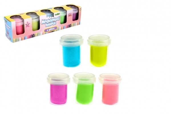 Modelirna masa z bleščicami, 5 x 56g - češki ovitek