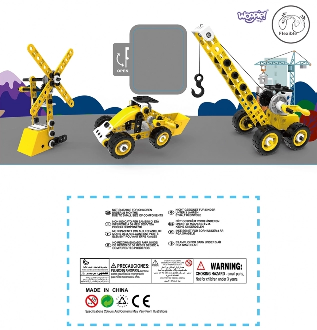 Woopie Gradbena Vozila 8v1 Konstrukcijski Set Kocke