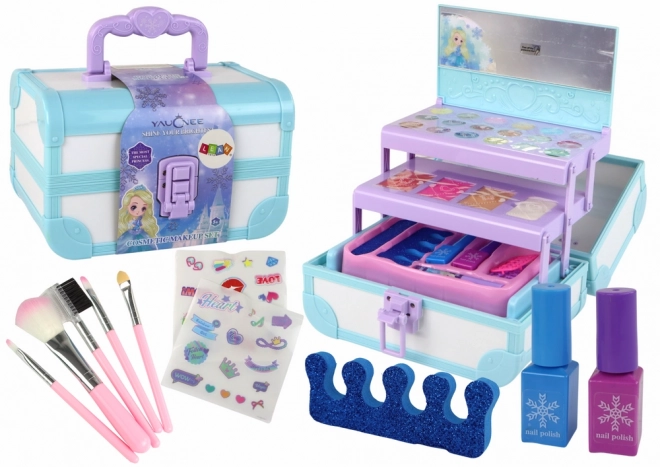 Kozmetični set Kozmetika Make-up Ustvarjanje nohtov Modra skrinjica