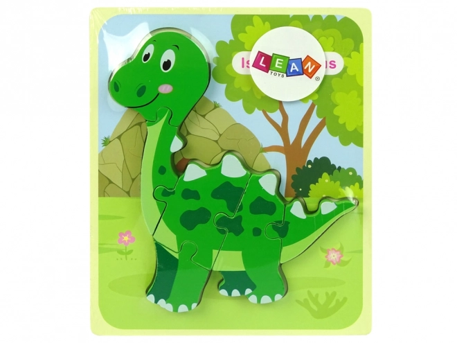 Lesena sestavljanka Dinosaver Isanosaver Tiranosaver Zeleni