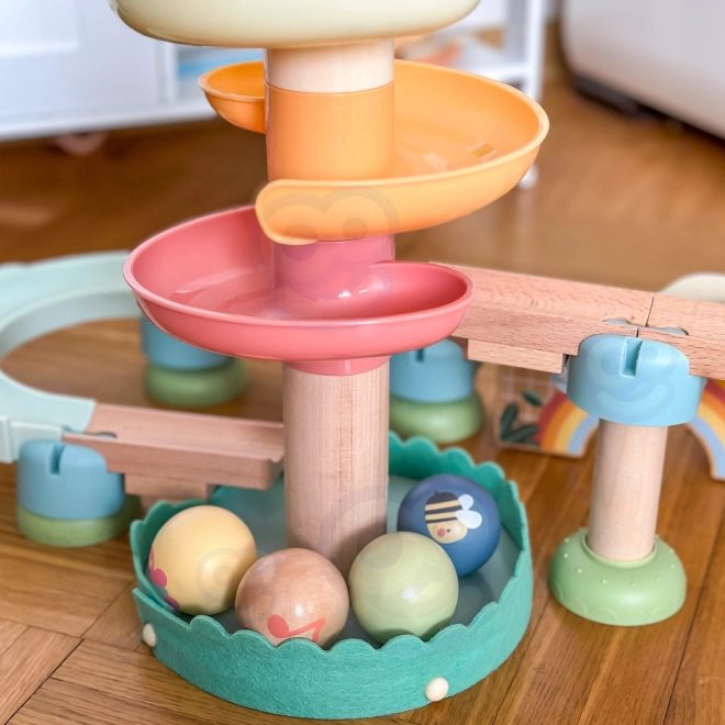 Tooky Toy Lesena Kroglična Proga z Ksilofonom 44 kos