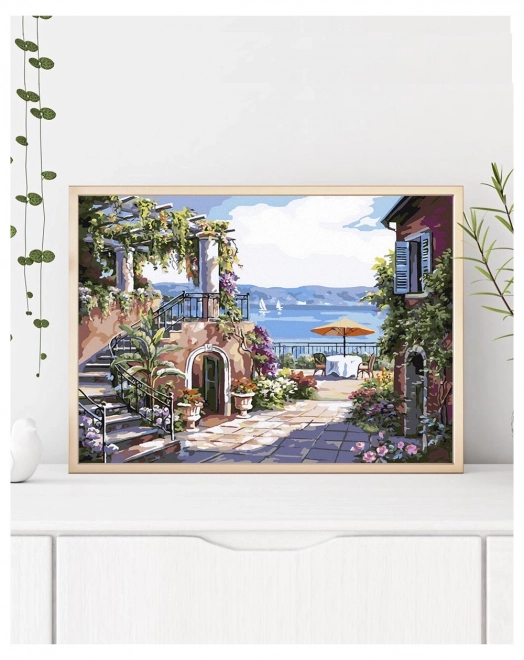 Slikanje po številkah Toskanska terasa 40x50 platno + barve + čopiči