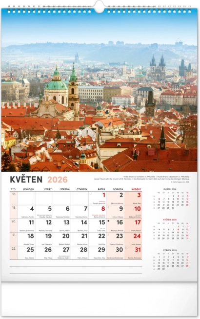 Stenski koledar Praga 2026