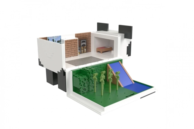 Komplet figuric Minecraft hiška za igranje s pando + 2 figurici
