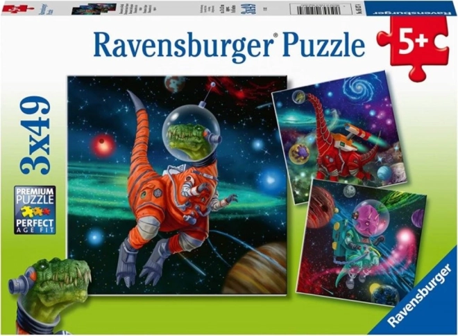 Sestavljanka RAVENSBURGER dinozavri v vesolju 3×49 kosov