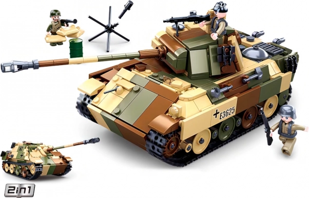 Sluban Army kamuflirani srednji tank 2v1 gradbeni set