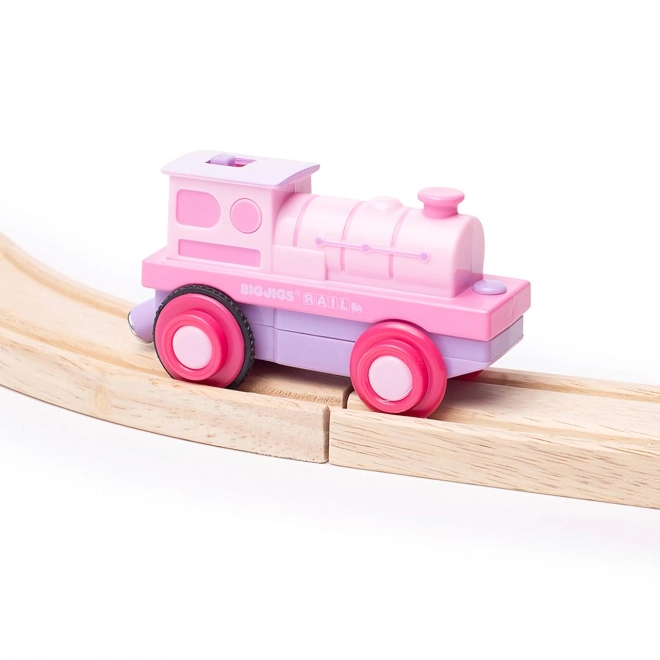 Bigjigs Rail Električna lokomotiva Močna roza