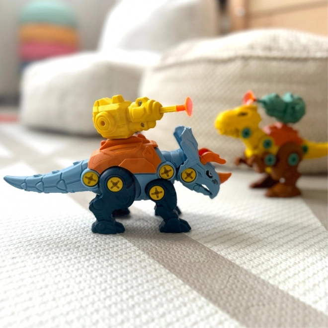 Woopie komplet dinozavri za vijačenje 3 kosi gradbeni komplet s kovčkom in vrtalnikom z izvijačem