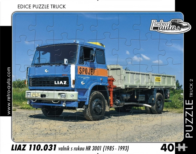 Sestavljanka Retro Avtomobili – tovorno vozilo LIAZ s kesonom in hidravlično roko, 40 kosov