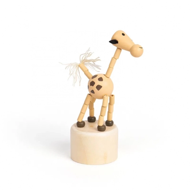 Lesena stiskalna živalica Safari žirafa od Bigjigs Toys