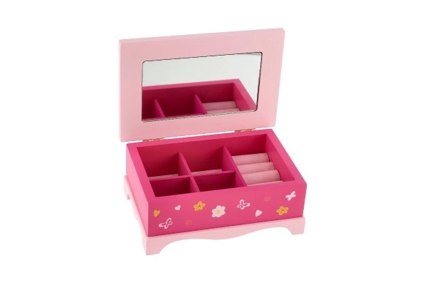 Škatlica za nakit Princess z ogledalom les 17x7x11,5cm v škatli
