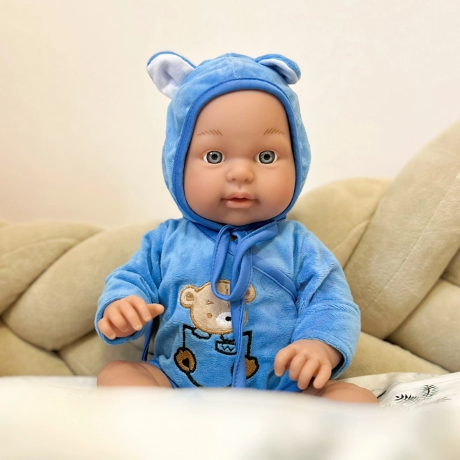 Woopie kraljevska punčka dojenček v oblekici medvedka 46 cm
