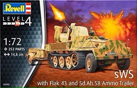 Plastični model SWS z Flak43 in prikolico SD AH58 Ammo