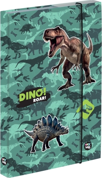 OXYBAG škatla za zvezke A4 jumbo dinozaver z elastiko
