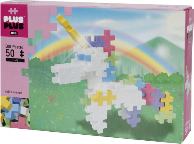 Plus-Plus BIG pastelni samorog – gradbeni set za otroke (50 kosov)