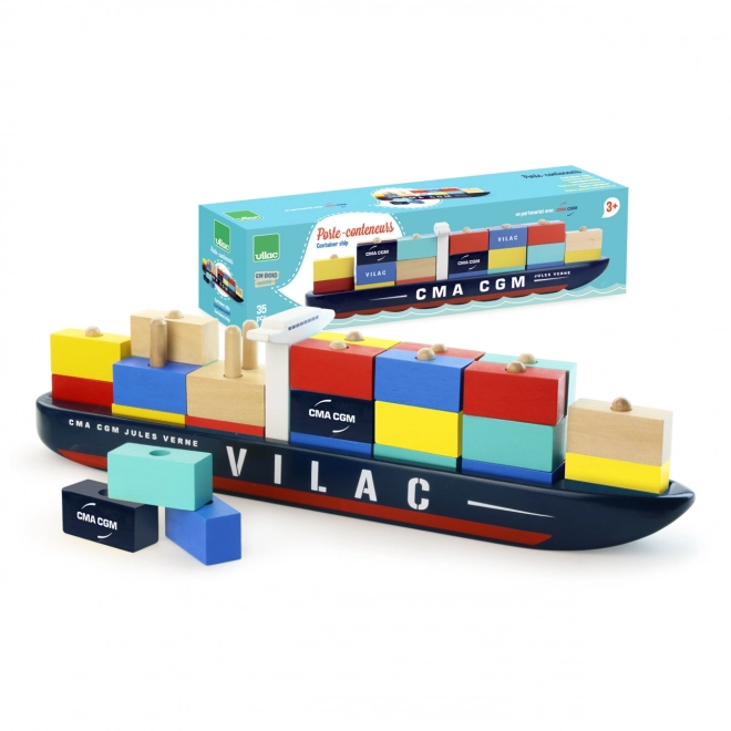 Vilac Lesena sestavljanka zabojniška ladja CMA CGM Jules Verne