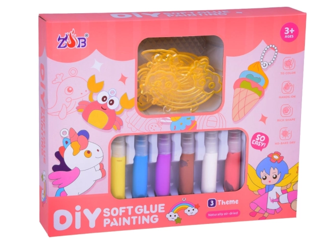 Kreativni set za izdelavo obesekov za ključe DIY Šablone Barve ZA5208
