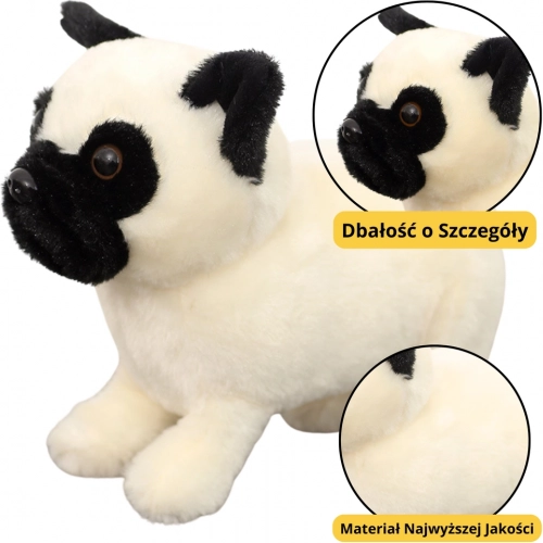 Plišasti mops beli 19 cm